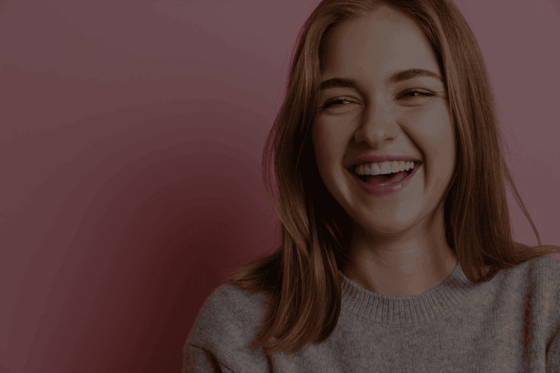 Woman smiling and happy